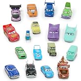 Disney Store Official Cars Mega Figure Set - 17 Fully Sculpted Figurines - Includes Lightning McQueen, Mater, Sarge, &amp; More - Perfect Cars Gift Set for Fans of Toy Figures &amp; Car Playsets