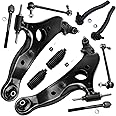 Detroit Axle - 10pc Front End Suspension Kit for Toyota Sienna 2004 2005 2006 2007 2008 2009 2010, 2 Lower Control Arms with Ball Joints 2 Sway Bars 4 Outer Inner Tie Rods 2 Boots Bellows Replacement