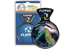 FL!PPER Flipper DeepSee 5" Magnetic Aquarium Viewer – Optical-Grade Magnifying Lens for Glass & Acrylic Tanks up to 5/8" Thick – Hands-Free Underwater Viewing for Fish, Corals & Aquarium Photography – Black