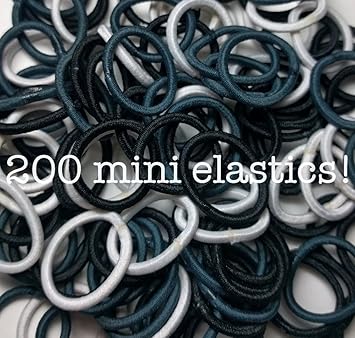 Amazon Com 200 Mini Hair Elastics Small Hair Ties Black White