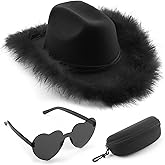 DRESHOW Women Classic Felt Fedora Wide Brim Floppy with Belt Buckle Panama Hat