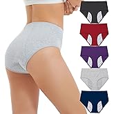 HATSURE Period Underwear for Women Leak Proof Cotton Overnight Menstrual Panties Briefs (Multipack)