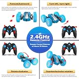 Rodzon RC Car for Kids 6+ Stunt 360° Flip LED Lights 2 Batteries Blue view 7