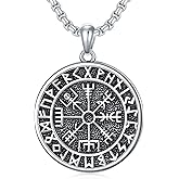 Seiyang Sterling Silver Viking Necklace Norse Jewelry Gift for Men Women with 2mm 22+2 IN Rolo Chain (with Gift Box)