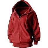 GIVON Women's Oversized Zip Up Hoodie Lightweight Thin Long Sleeve Hooded Sweatshirt with Pockets