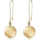 LILIE&WHITE Burnt Gold And Silver Round Disc Dangle Earrings For Women Statement Earrings Fashion Earrings Costume Jewelry For Women Boho Earrings