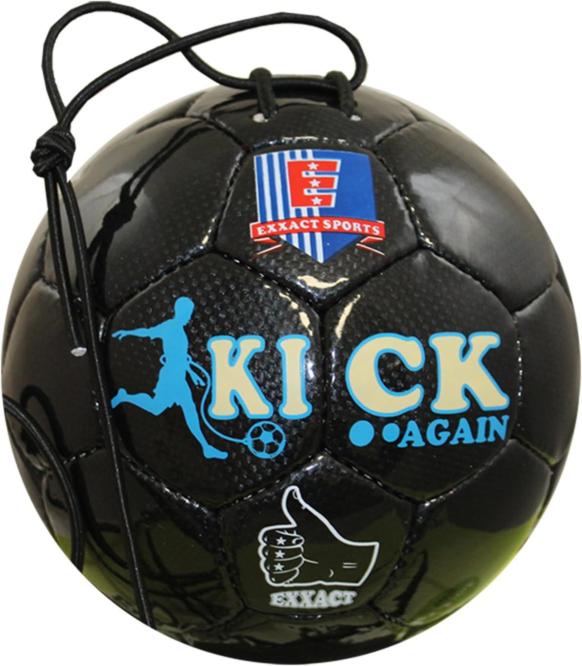 Exxact Sports “Kick Again” Training Soccer Ball with Adjustable String for Solo/Team Training (Various Sizes)