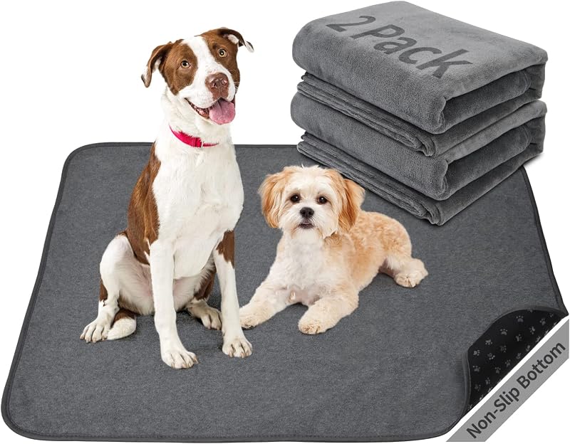 PICK FOR LIFE Dog Pee Pad Washable Extra Large 92x182 cm 2 Pack Non-Slip Grey