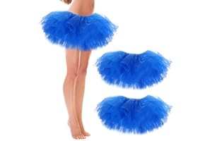 ILHSTY 3 Pack Women Teens Adult Tutu Skirt, 5 Layers Puffy Classic Tulle Tutus Skirts for Women Ballet Run Party Halloween Costume
