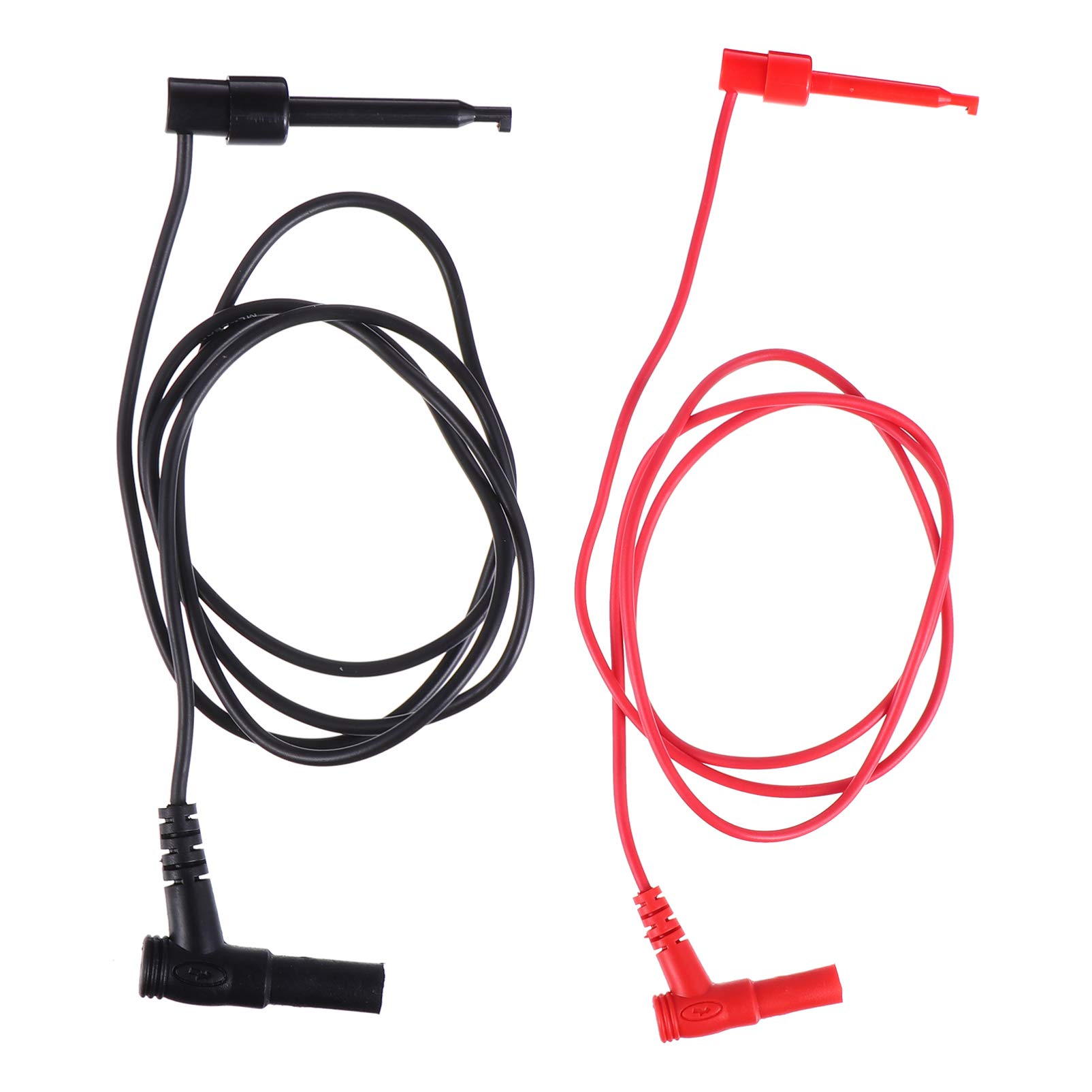 2pcs Multimeter Test , Banana Plug to Clip Test Cable for Voltage Circuit Tester Digital Multimeter Test Kit Test Probe (60mm)