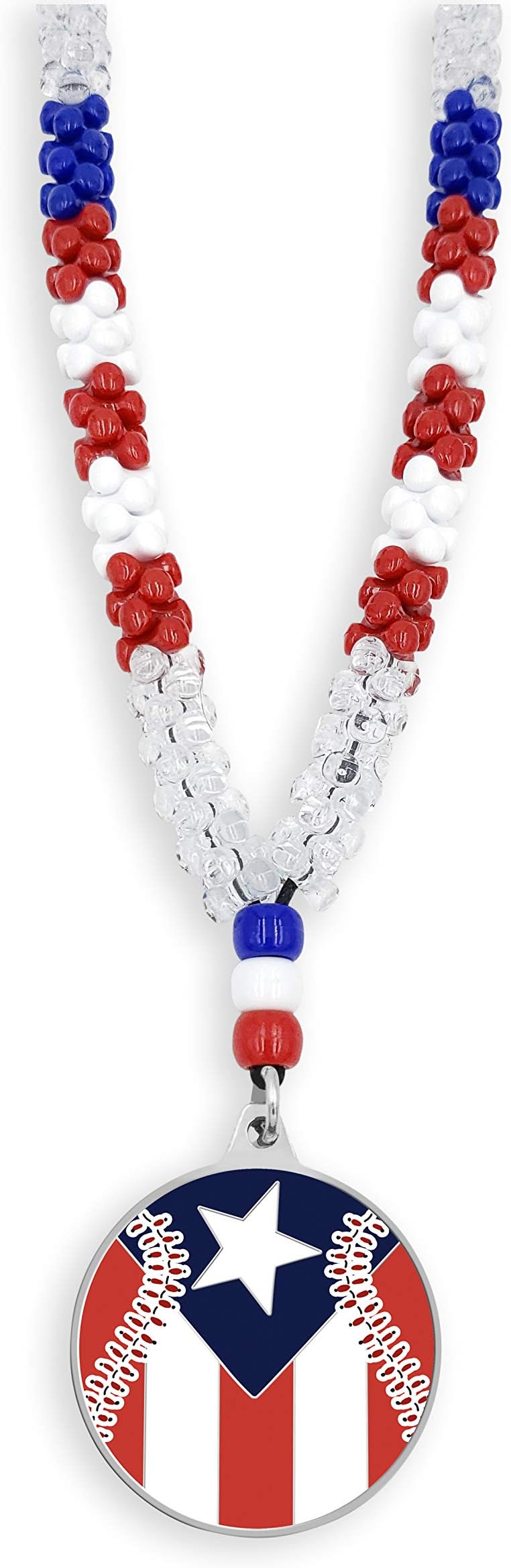 Puerto Rico Flag Baseball Necklace Bandera de Puerto Rico Baseball Collar