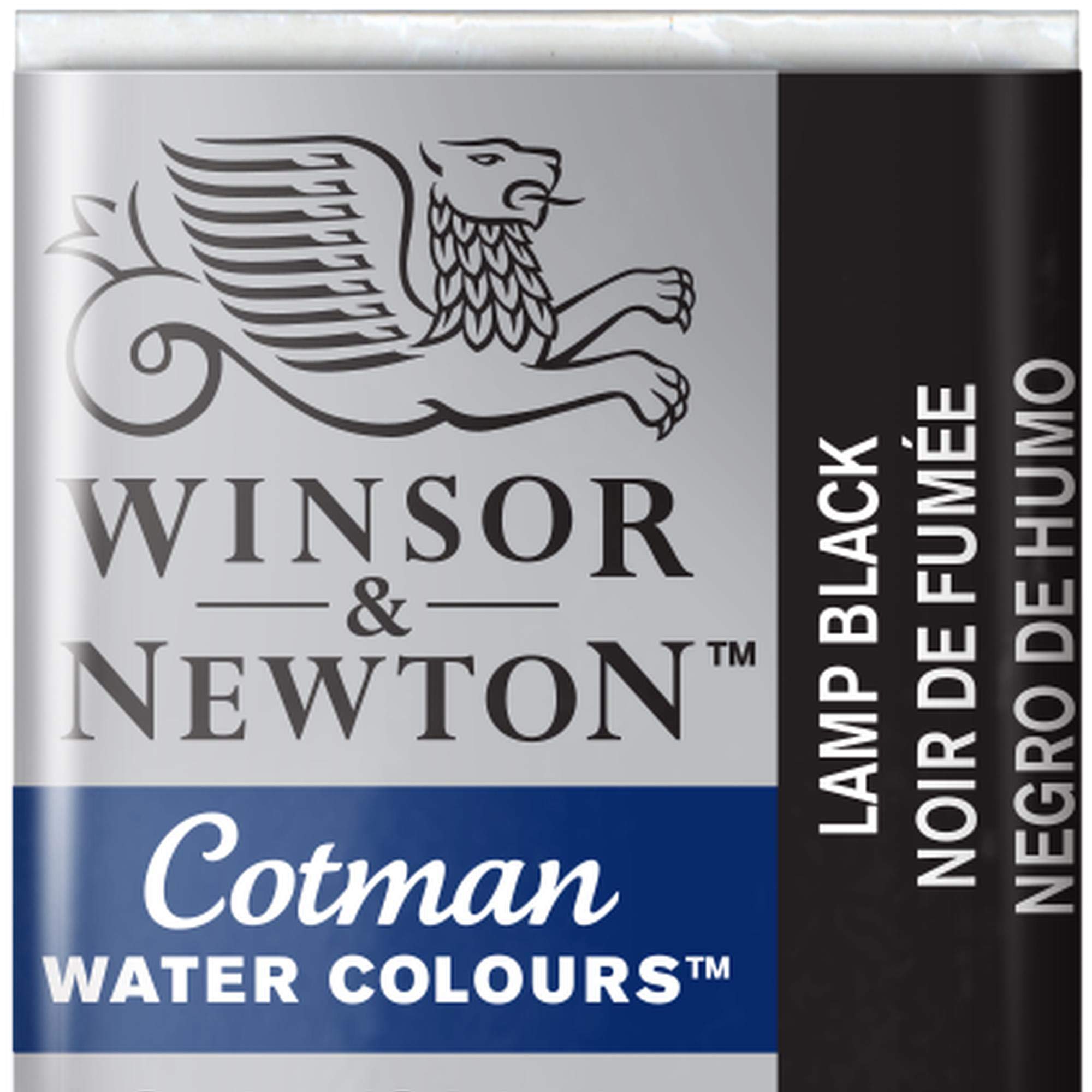 Winsor & Newton Cotman Watercolour Paint Half Pan Lamp Black