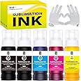 lexmate 500ML Autofill Sublimation Ink Compatible for Epson ET-2800 ET-2850 ET-4850 ET-3850 ET-2400 ET-3830 ET-2760 ET-15000 ET-4800 Inkjet Printers, Heat Press Transfer on Mugs T-Shirts