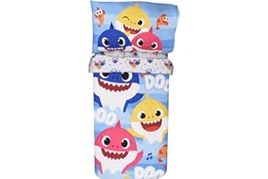 EXPRESSIONS Baby Shark Toddler Bedding Set (3 Piece Set, Fits Standard Crib Mattress) Includes Microfiber Reversible Comforte