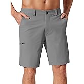 COOFANDY Mens Casual Golf Shorts 9" Stretch Lightweight Quick Dry Summer Hiking Travel Shorts with Zipper Pockets