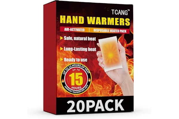 20 Pack Hand Warmers Disposable - Up to 15 Hours of Heat - Super Long Lasting Air Activated Warmers, All Natural & Portable f