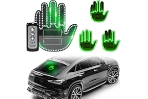 DIBMS Hand Gesture Light with Remote, Red LED Finger Funny Window Sign Light Accessories for Car Truck (Green)