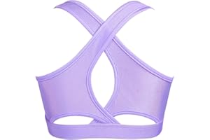 Loloda Kids Girls' Sleeveless Keyhole Back Crop Top Dance Gym Yoga Workout Sport Bra Camisole Dancewear