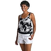 Maxine of Hollywood Womens Side Tie Scoop Neck Banded Tankini Swimsuit Top