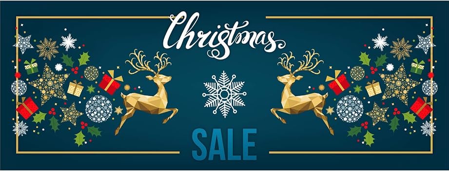 Amazon Com Half Price Banners Christmas Reindeer Vinyl Banner