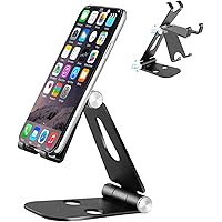 Callas Multi-Angle Adjustable Cell Phone/Mobile Stand Aluminium Compatible with All Android & iPhone Desktop Mobile Stand, IP20122-B,Black