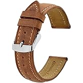 BISONSTRAP Watch Strap, Vintage Leather Replacement Bracelet, Band Width-14mm 15mm 16mm 17mm 18mm 19mm 20mm 21mm 22mm 23mm 24mm