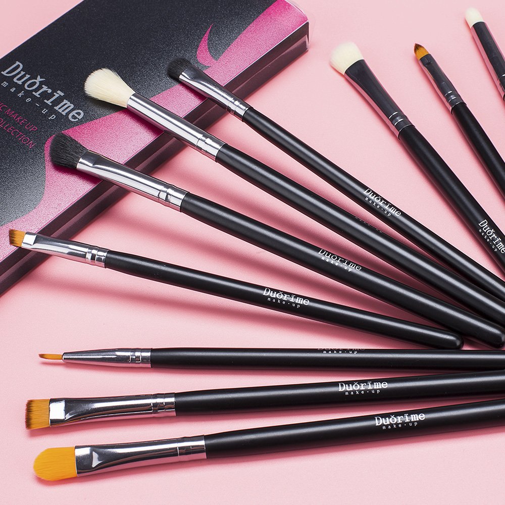 Duorime Silky 10Pcs Eyeshadow Makeup Brush Set Essential Eye Makeup Brushes Kit: Beauty