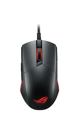 Asus ROG Pugio Gaming Maus (Rechts-/ Linkshänder, 7200 DPI, Aura Sync RGB Unterstützung) stahlgrau