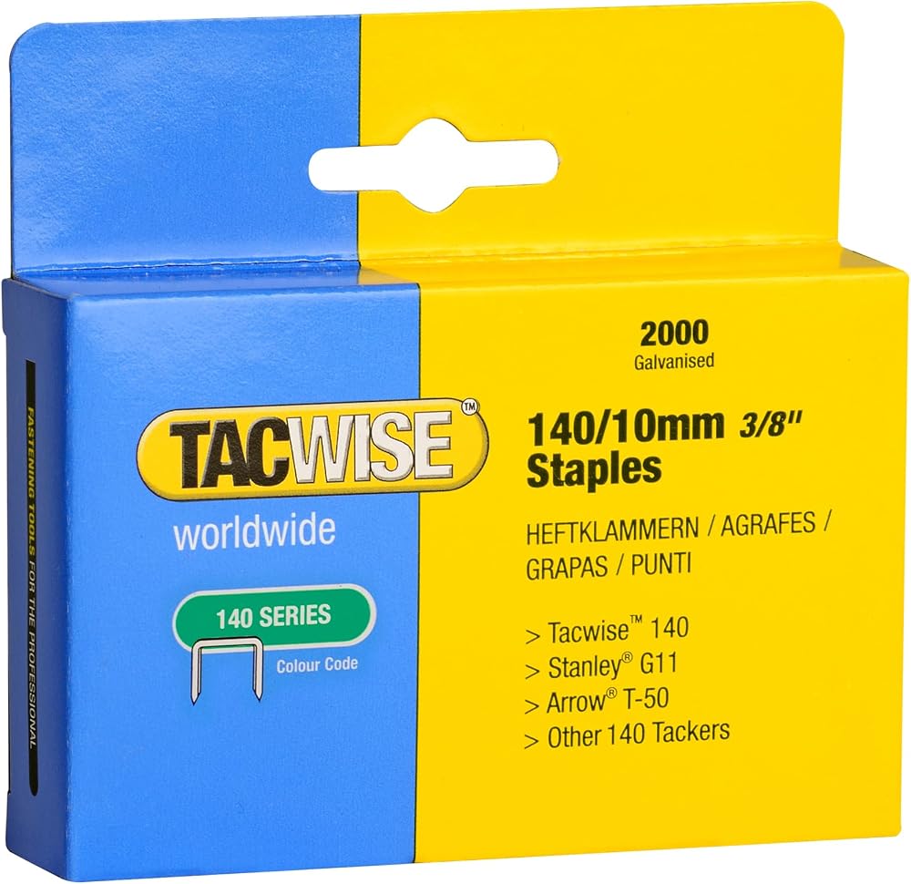 Tacwise 0347 Type 140/10mm Heavy Duty Galvanised Staples Pack of 2000