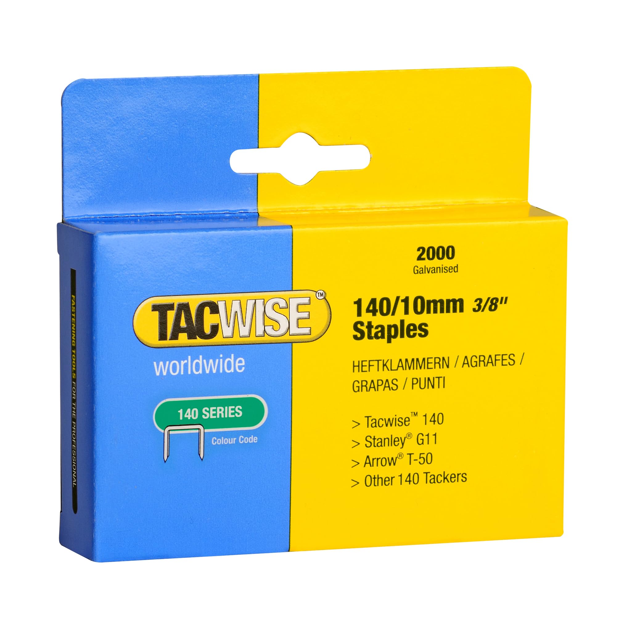 Tacwise 0347 Type 140/10mm Heavy Duty Galvanised Staples, Pack of 2000