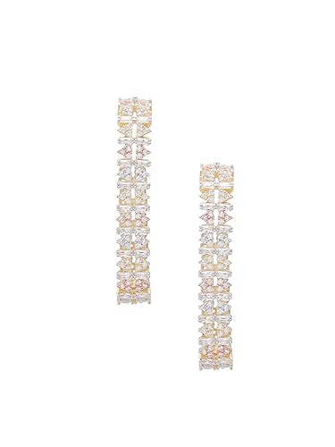 Brass Square-sequin Hoop Earring for Women