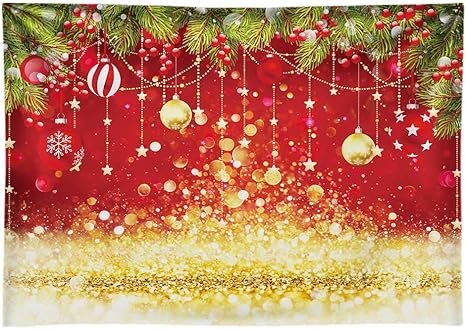 Amazon Funnytree 7x5フィート グリッター クリスマス 背景幕 シワなし 丈夫 赤と金 冬 メリー クリスマス 家族 パーティー 背景 写真撮影用 キラキラ ボケ 装飾 年越し バナー フォトブーススタジオ バックペーパー 背景布 通販