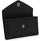 TheAntiq Black Genuine Leather Wallets for Women - Stylish Money Bag Leather Cash Envelope Wallet & Mobile Holder - Travel Money Pouch for Cash Small Money Bag for Cash Budgeting Currency Holder