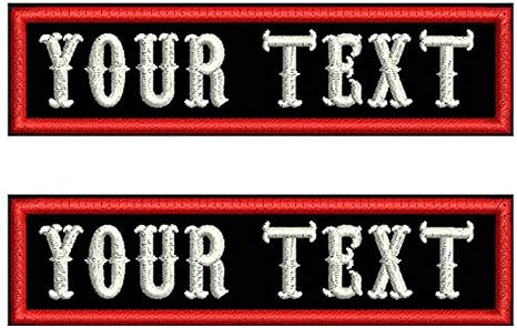 Amazon Com 2 Pcs 4 Wide 1 Height Embroidery Custom Hook And Loop Name Patch Tactical Rankpatch Military Tape s For Jackets Work Shirts Vest Bags Red Border Black Fabric Home Kitchen