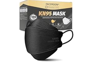 FACEMOON KN95 Face Mask Disposable Adults - 100 Pack 5 Layer Protection Adjustable KN95 Mask Breathable Comfortable Respirator Women Men KN95 Face Mask Individually Wrapped