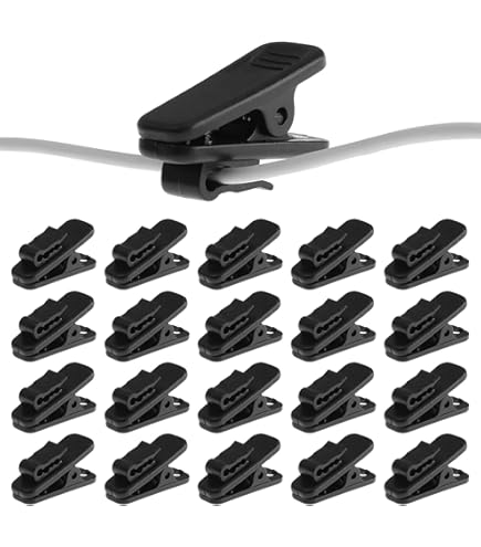 20 Pcs Metal Lapel Mic Clips Sponge Cover Kit, Metal Lavalier Tie Clips With Foam Windscreen