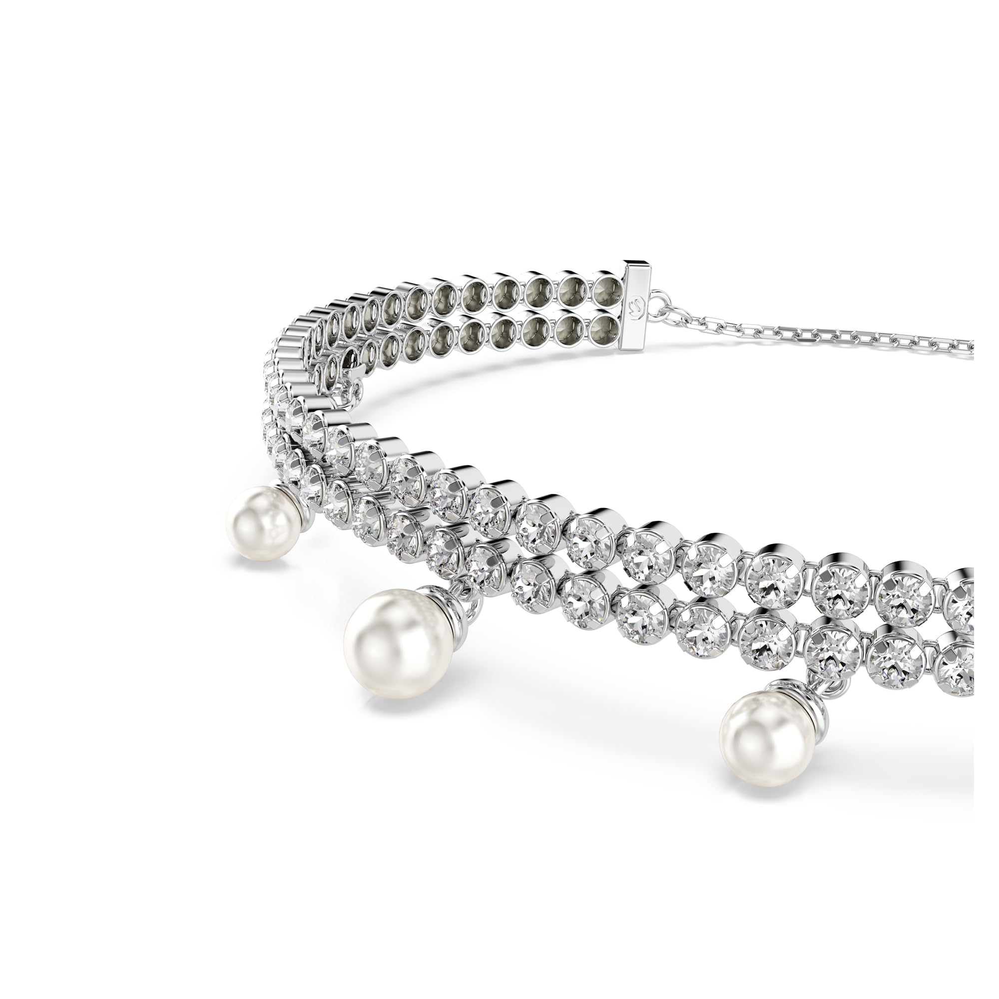 Swarovski Ariana Grande x Crystal and Pearl Soft Bracelet in Rhodium Finish - Part of the Ariana Grande x Capsule Collection