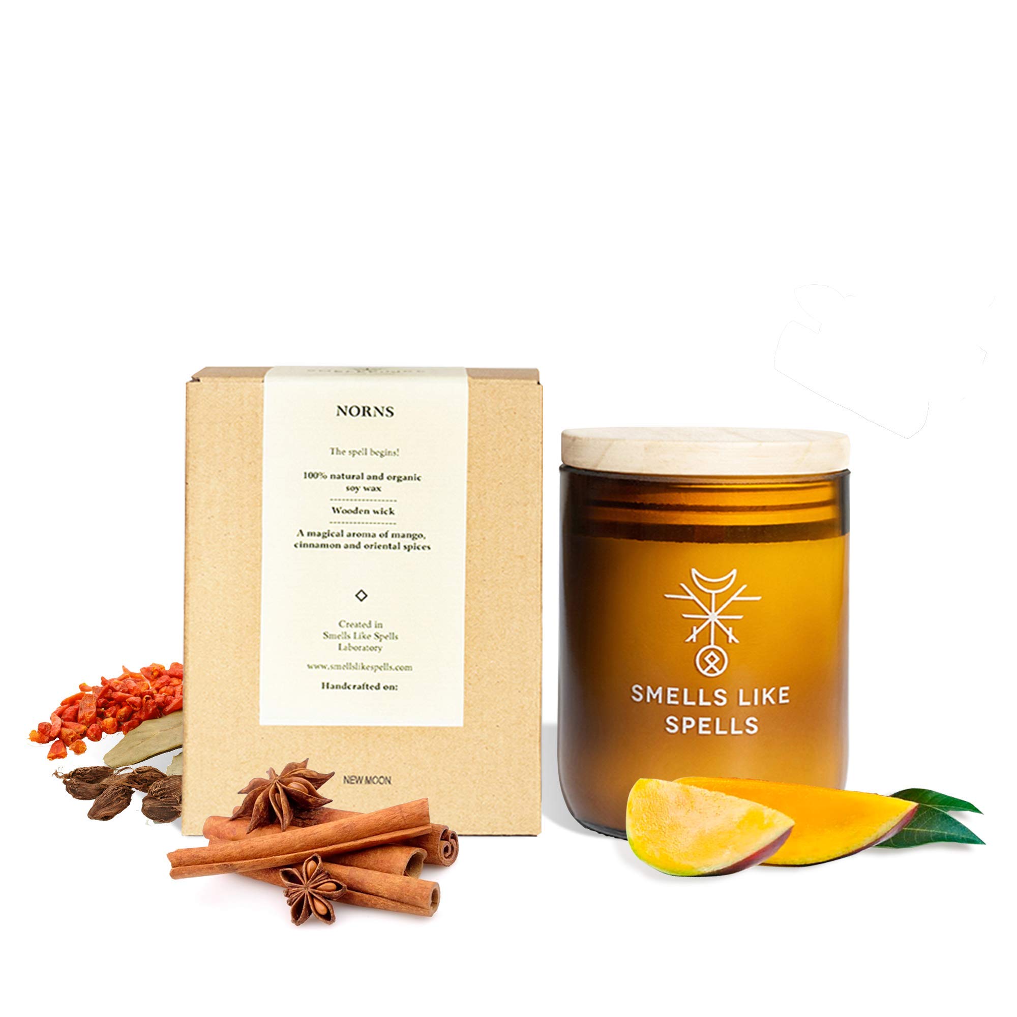 SMELLS LIKE SPELLS Scented Candle, Pure soy wax, Amber Glass, One size 500075