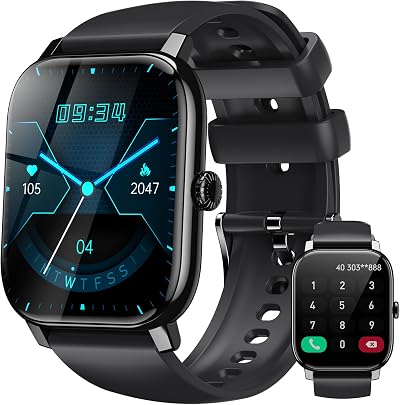 LLKBOHA Smartwatch Bluetooth Call 1.85" Fitness Watch 24 Sports IP68