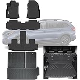 SANBAN-AXE Floor Mats & Trunk Mat Backrest Mat for 2019-2023 2024 2025 Subaru Ascent TPE All Weather Protection 3 Rows Car Floor Liners with Cargo Liners Covering The backrest Accessories