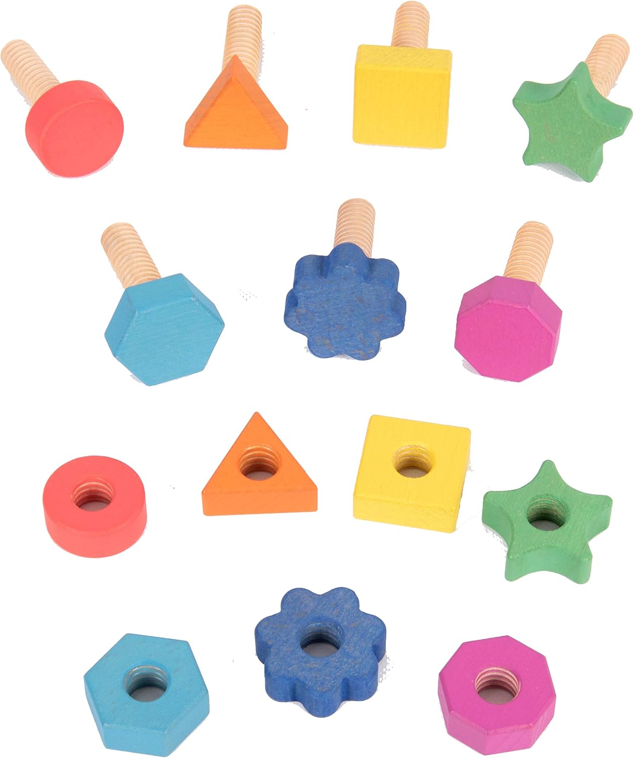 tickit Rainbow Wooden Nuts and Bolts , Educational Wooden Toy for Children Develops Fine Motor Skills