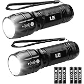 Lighting EVER LED Flashlights High Lumens, Small Flashlight, Zoomable, Waterproof, Adjustable Brightness Flash Light for Outd