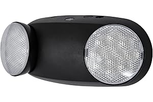 GZRUIYANG Emergency Lights with Battery Backup, 1 Pack Emergency Light, LED Commercial Emergency Lights, UL Listed, AC 120/277V, Hardwired Emergency Exit Light Fixtures for Business - (Black)