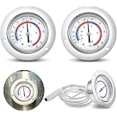 Copkim 2 Pcs Cooler Thermometer, Vapor Capillary Design | Refrigerator Gauge Freezer Thermometer, -40-65 Degree F/ -40-20 Degree C, 2'' Dia Stainless Steel Flanged Panel Mount