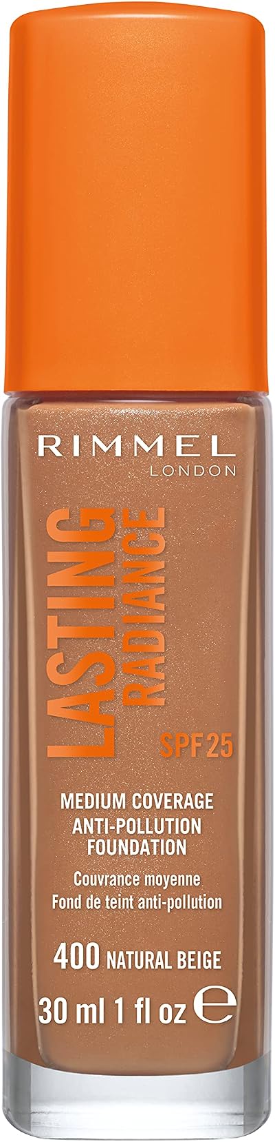 Rimmel London Lasting Radiance Anti Pollution Foundation 400 Natural Beige 30ml