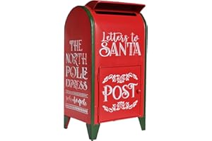 Z² BellaDecor Letters to Santa Mailbox North Pole Post Vintage Mailbox Letters Decoration Christmas Farmhouse Decor/Rustic Me