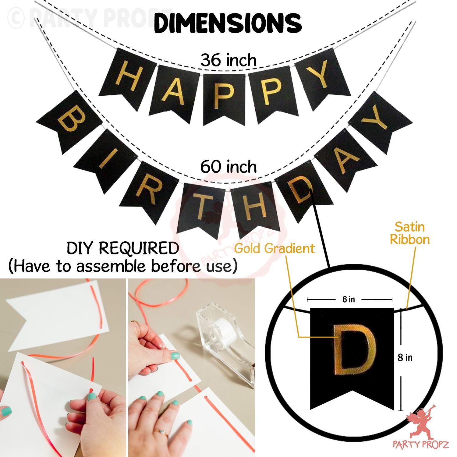 Life S Better Happy Birthday Banner Bunting Flag For Birthday
