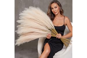 YXZZWL 8PCS Faux Pampas Grass Large 38"/3.1FT Tall Artificial Pompous Grass Pompass Branches Fake Fluffy Stems Plants Floor Vase Filler for Home Boho Decor Flower Arrangement (Beige)