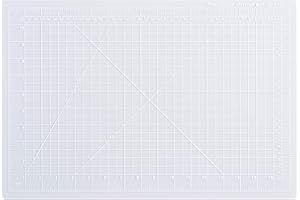 Dahle Vantage 10681 See-Through Premium Self-Healing Cutting Mat, 12"x18", 1/2" Grid, 5 Layers for Max Healing, Perfect for Crafts & Sewing, Clear