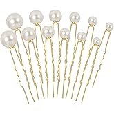 BESARME Pearl Hair Pins, 36 Pcs Wedding Pearl Hair Accessories Bridal Rhinestone Hair Clips for Brides Bridesmaid Women